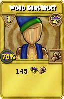 Wizard101 Storm spell card: Wood Construct, Spell ID 13625