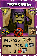 Wizard101 Storm spell card: Thermic Golem, Spell ID 13627