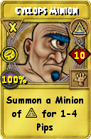 Wizard101 Myth spell card: Cyclops Minion, Spell ID 13632