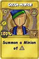 Wizard101 Myth spell card: Golem Minion, Spell ID 13634
