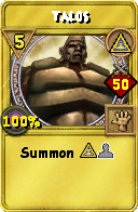 Wizard101 Myth spell card: Talos, Spell ID 13637