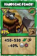 Wizard101 Life spell card: Handsome Fomori, Spell ID 13641