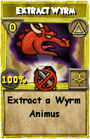 Wizard101 Myth spell card: Extract Wyrm, Spell ID 13646