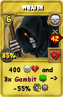 Wizard101 Death spell card: Wraith, Spell ID 13653