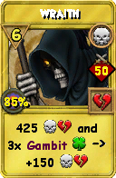 Wizard101 Death spell card: Wraith, Spell ID 13654