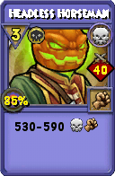 Wizard101 Death spell card: Headless Horseman, Spell ID 13657