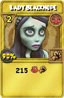 Wizard101 Balance spell card: Lady Blackhope, Spell ID 13666