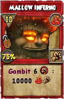 Wizard101 Fire spell card: Mallow Inferno, Spell ID 13684