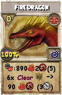 Wizard101 Balance spell card: Fire Dragon, Spell ID 13696