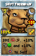 Wizard101 Moon spell card: Shift Thornpaw, Spell ID 13704