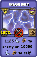 Wizard101 Storm spell card: Insane Bolt, Spell ID 13713