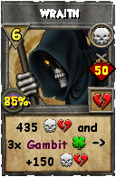 Wizard101 Death spell card: Wraith, Spell ID 13724