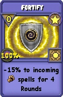Wizard101 Star spell card: Fortify, Spell ID 13726