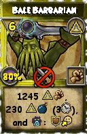Wizard101 Myth spell card: Bale Barbarian, Spell ID 13780