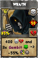 Wizard101 Death spell card: Wraith, Spell ID 13784
