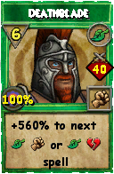 Wizard101 Life spell card: Deathblade, Spell ID 13791