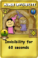 Wizard101 Cantrips spell card: Minor Invisibility, Spell ID 13811