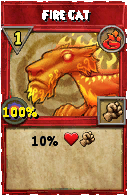 Wizard101 Fire spell card: Fire Cat, Spell ID 13814