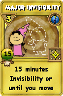 Wizard101 Cantrips spell card: Major Invisibility, Spell ID 13815