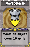 Wizard101 School 16 spell card: Move Down 10, Spell ID 13822