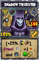 Wizard101 Shadow spell card: Shadow Trickster, Spell ID 13823