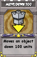 Wizard101 School 16 spell card: Move Down 100, Spell ID 13826