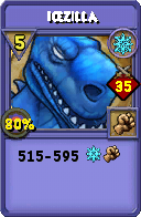 Wizard101 Ice spell card: Icezilla, Spell ID 13830