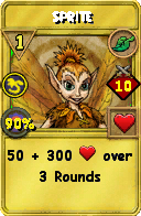 Wizard101 Life spell card: Sprite, Spell ID 13831