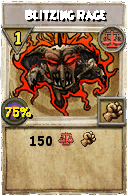Wizard101 Balance spell card: Blitzing Rage, Spell ID 13834