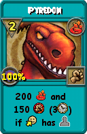 Wizard101 Fire spell card: Pyredon, Spell ID 13839