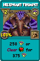 Wizard101 Storm spell card: Helephant Trumpet, Spell ID 13844