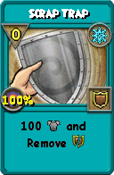 Wizard101 Ice spell card: Scrap Trap, Spell ID 13852