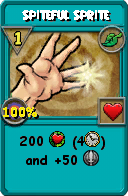 Wizard101 Life spell card: Spiteful Sprite, Spell ID 13854