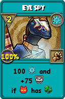 Wizard101 Ice spell card: Eye Spy, Spell ID 13857
