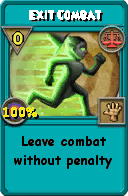 Wizard101 Balance spell card: Exit Combat, Spell ID 13860