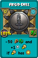 Wizard101 Ice spell card: Frigid Chill, Spell ID 13865
