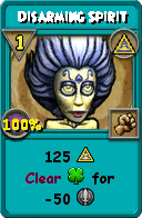 Wizard101 Myth spell card: Disarming Spirit, Spell ID 13875