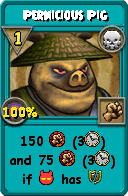 Wizard101 Death spell card: Pernicious Pig, Spell ID 13888