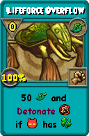 Wizard101 Life spell card: Lifeforce Overflow, Spell ID 13891
