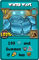 Wizard101 Ice spell card: Winter Wave, Spell ID 13901