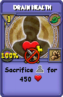 Wizard101 Life spell card: Drain Health, Spell ID 13937