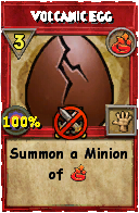 Wizard101 Fire spell card: Volcanic Egg, Spell ID 13949