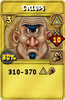 Wizard101 Myth spell card: Cyclops, Spell ID 13964