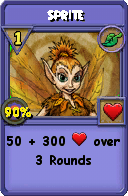 Wizard101 Life spell card: Sprite, Spell ID 13965