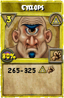 Wizard101 Myth spell card: Cyclops, Spell ID 13966