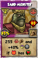 Wizard101 Balance spell card: Sand Monster, Spell ID 13967