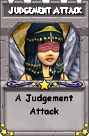 Wizard101 School 16 spell card: Judgement Attack, Spell ID 13972