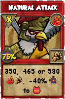 Wizard101 Fire spell card: Natural Attack, Spell ID 13974
