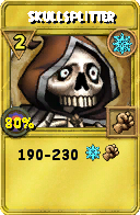 Wizard101 Ice spell card: Skullsplitter, Spell ID 13979