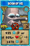 Wizard101 Ice spell card: Scion of Ice, Spell ID 13993